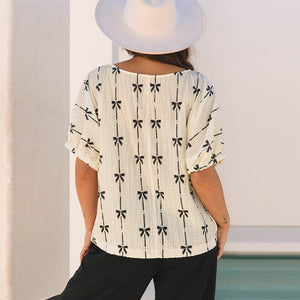 Women’s Summer Top - Bow Print Pullover - MRC STORET-ShirtsMy StoreWomen’s Summer Top - Bow Print Pullover My Store MRC STORECJQB232609003CXLC25130205P1520L