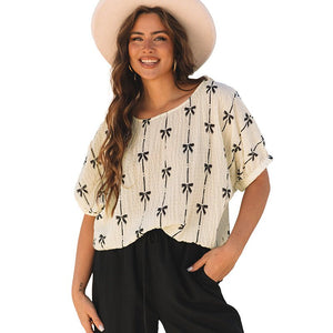 Women’s Summer Top - Bow Print Pullover - MRC STORET-ShirtsMy StoreWomen’s Summer Top - Bow Print Pullover My Store MRC STORECJQB232609003CXLC25130205P1520L