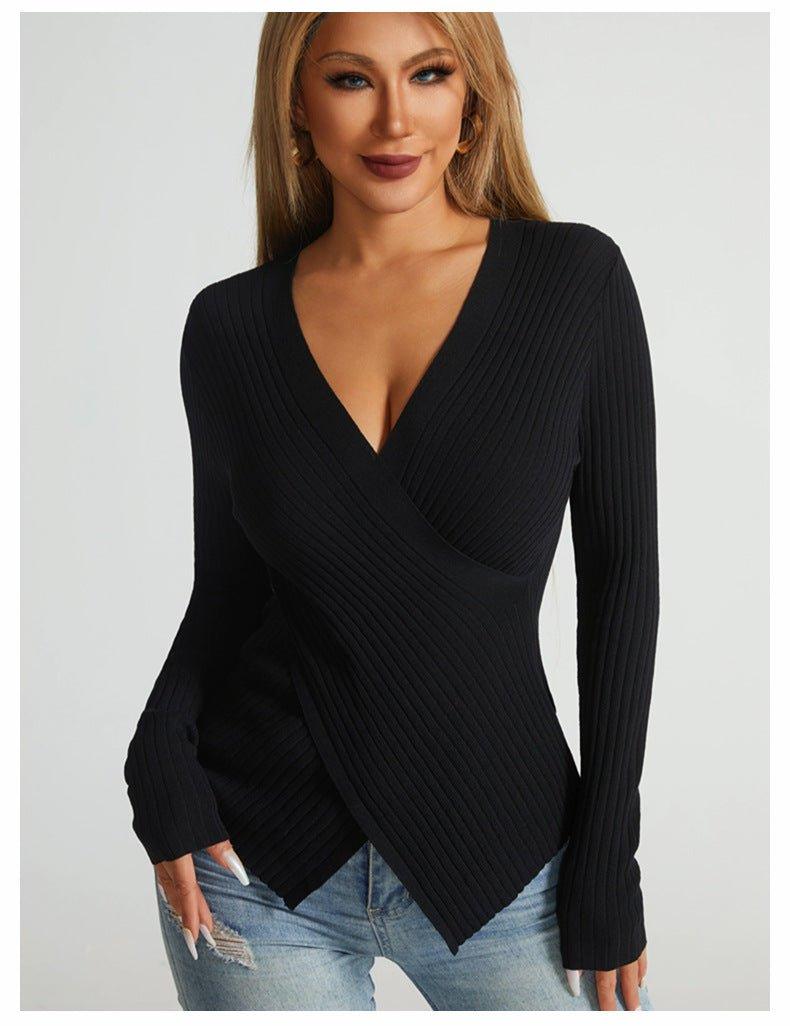 women's sweater Irregular Cross – Chic Pullover Top for a Fashion - Forward Look - MRC STORESweaters & HoodiesMy Storewomen's sweater Irregular Cross – Chic Pullover Top for a Fashion - Forward Look - MRC STOREMRC STORECJMY227505806FUBlackL
