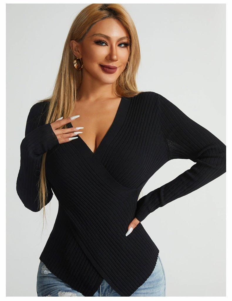 women's sweater Irregular Cross – Chic Pullover Top for a Fashion - Forward Look - MRC STORESweaters & HoodiesMy Storewomen's sweater Irregular Cross – Chic Pullover Top for a Fashion - Forward Look - MRC STOREMRC STORECJMY227505806FUBlackL