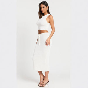 Women’s Two - Piece Skirt Set - Sleeveless White - MRC STOREsetMy StoreWomen’s Two - Piece Skirt Set - Sleeveless White My Store MRC STORECJLS231714803CXWhiteL