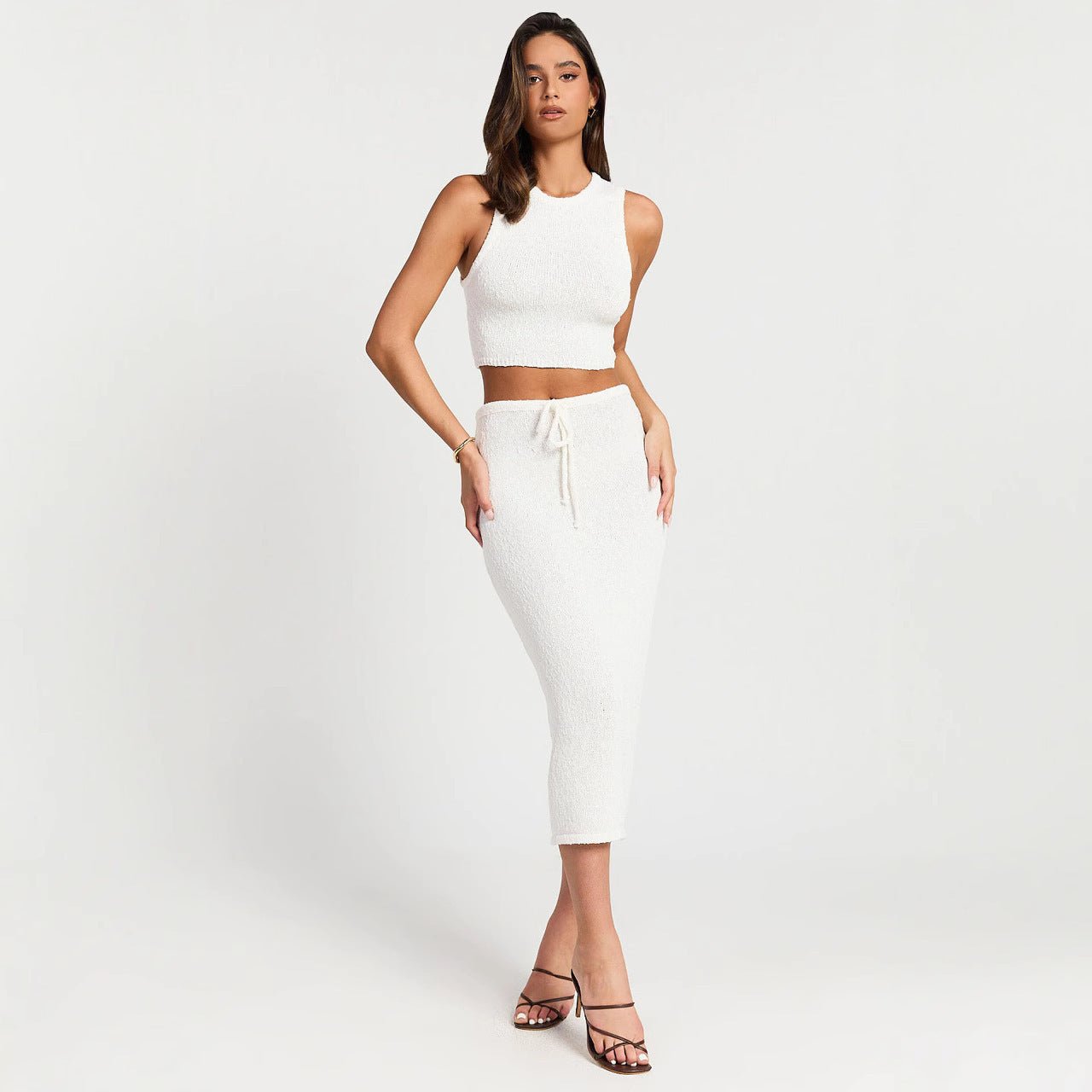 Women’s Two - Piece Skirt Set - Sleeveless White - MRC STOREsetMy StoreWomen’s Two - Piece Skirt Set - Sleeveless White My Store MRC STORECJLS231714803CXWhiteL