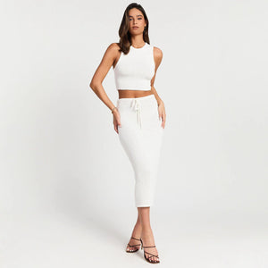 Women’s Two - Piece Skirt Set - Sleeveless White - MRC STOREsetMy StoreWomen’s Two - Piece Skirt Set - Sleeveless White My Store MRC STORECJLS231714803CXWhiteL