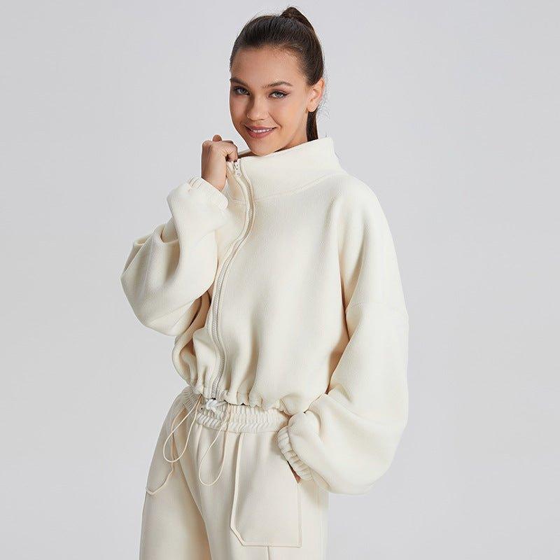 Women's Warm Sports Sweatshirt – Thick, Loose Fit Lapel Casual Winter Top - MRC STORESweaters & HoodiesMy StoreWomen's Warm Sports Sweatshirt – Thick, Loose Fit Lapel Casual Winter Top - MRC STOREMRC STORECJYD223424212LOBeige ApricotL