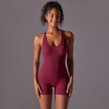 Women’s Yoga Jumpsuit - Short Solid Style - MRC STOREyoga clothesMy StoreWomen’s Yoga Jumpsuit - Short Solid Style My Store  22.68MRC STORECJDK231148809IRWine RedL