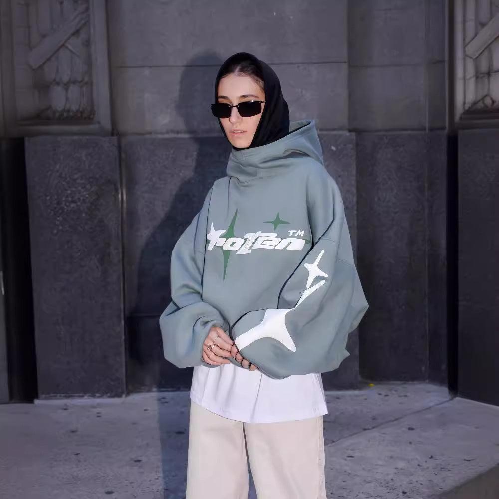 Y2G Printed Turtleneck Hoodie - MRC STORETopMy StoreY2G Printed Turtleneck Hoodie - MRC STOREMRC STORECJWY211501715OLGray GreenL